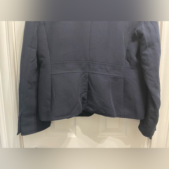 Talbots Navy Blue Blazer Jacket w/ Crest Preppy Equestrian Size 12 Kate Fit - Picture 9 of 14